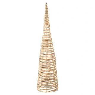 Micro LED Kegel Wicker Naturel - Ø18x60 cm | De Boet