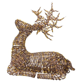Micro LED Rendier Wicker Bruin - 88 cm | De Boet