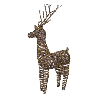 Micro LED Rendier Wicker Bruin - 104 cm | De Boet