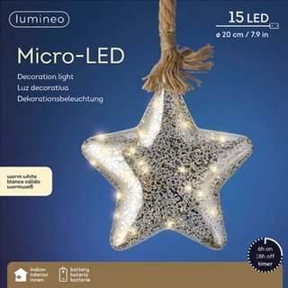 Micro LED star ID Silver crackling - 20x100 cm - afbeelding 2