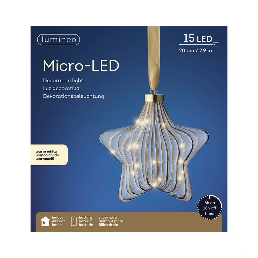 Micro LED Ster Helder - 20 cm - afbeelding 2