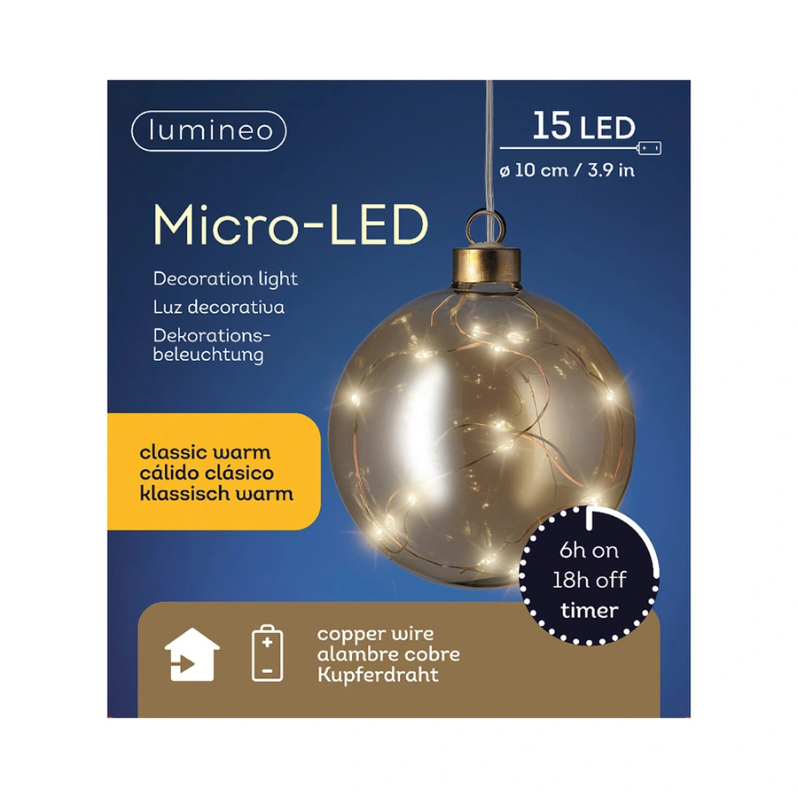 Micro LED Bal Copper - Ø10 cm - afbeelding 2