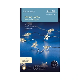 LED Draadverlichting Sterren Warm Wit - 195 cm - afbeelding 4