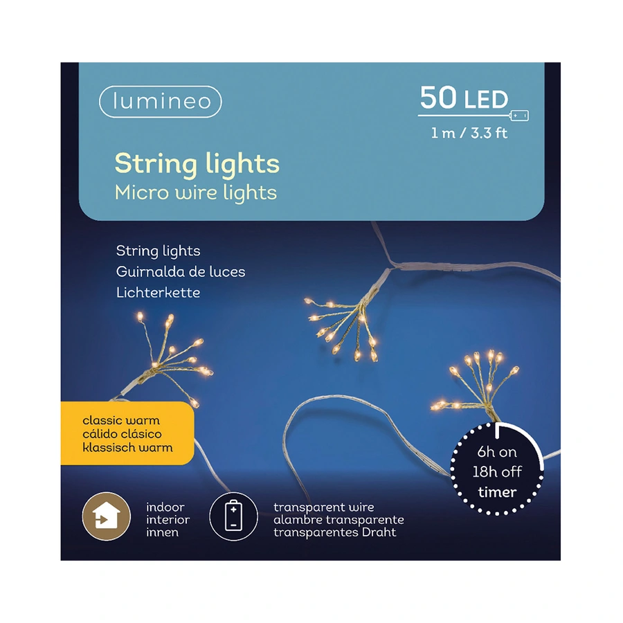 LED Micro Draadverlichting Klassiek Warm - 1 m - afbeelding 3