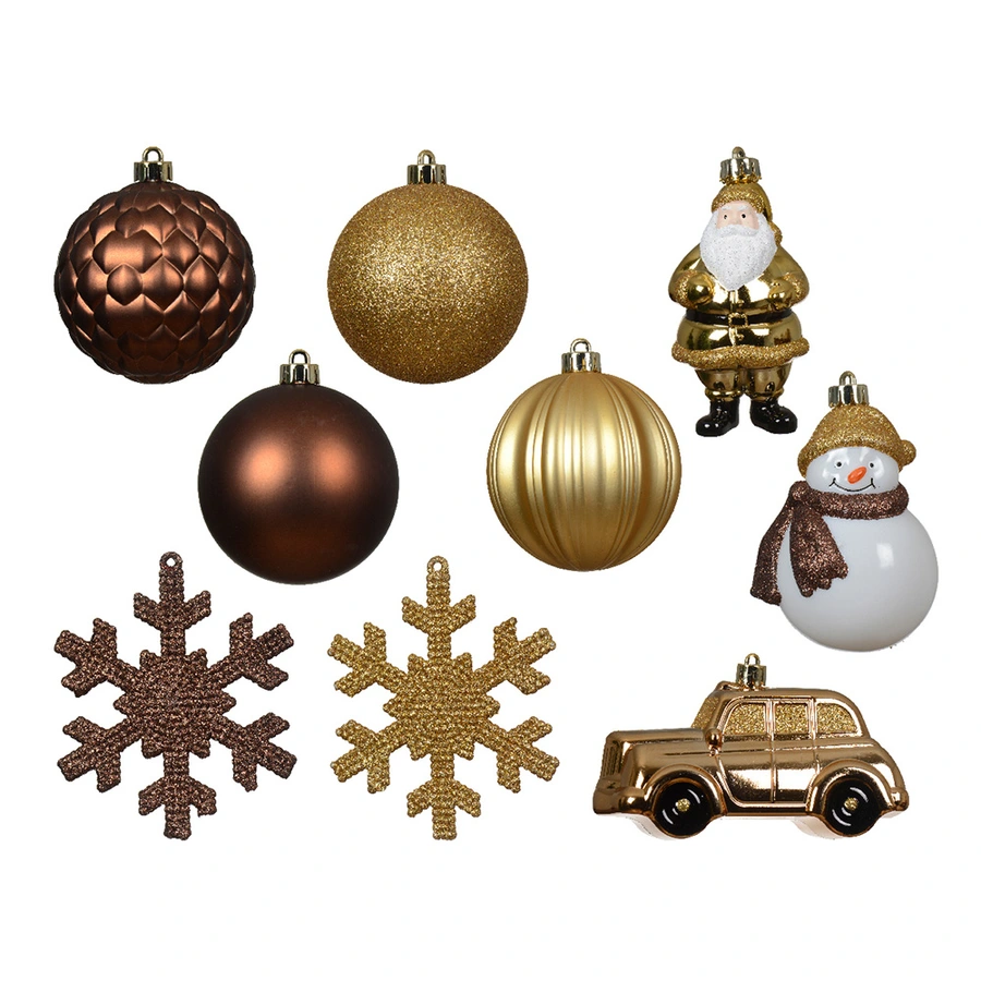 Kerstballen Mixdoos 25 st. -  Bruin/Goud - afbeelding 2