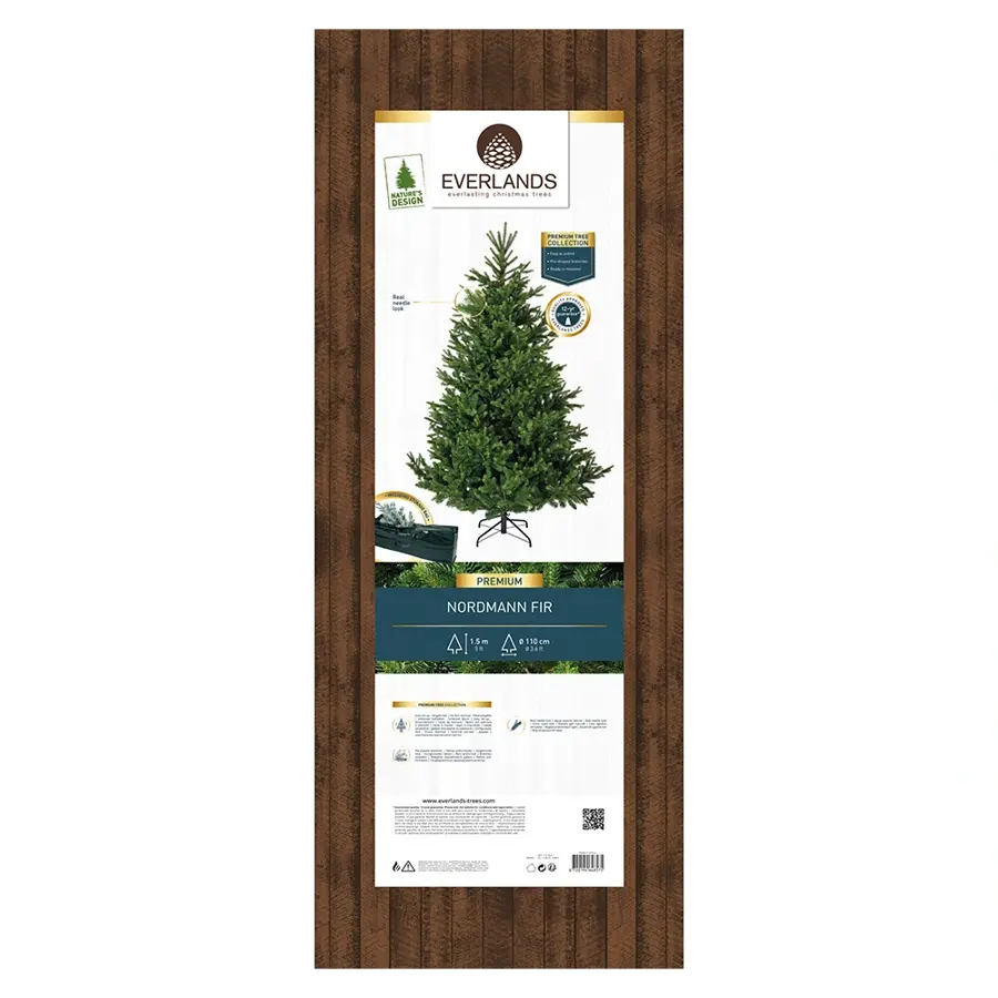 Everlands Nordmann Fir Kunstkerstboom - 110x150 cm - afbeelding 6