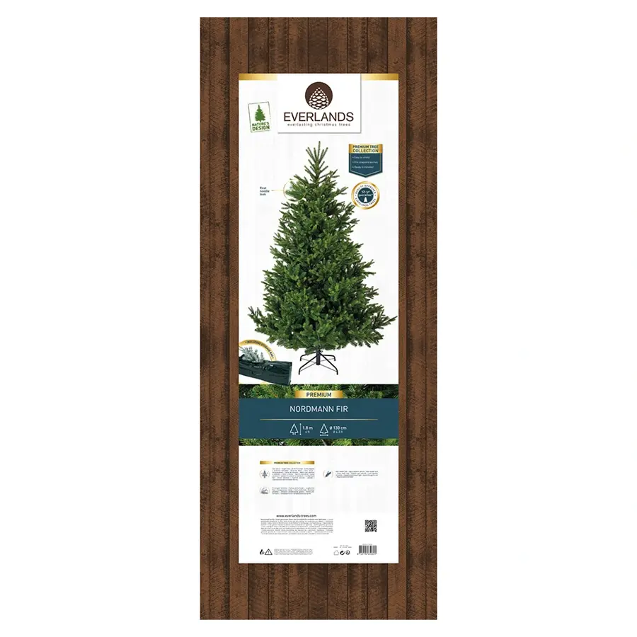 Everlands Nordmann Fir Kunstkerstboom - 130x180 cm - afbeelding 6