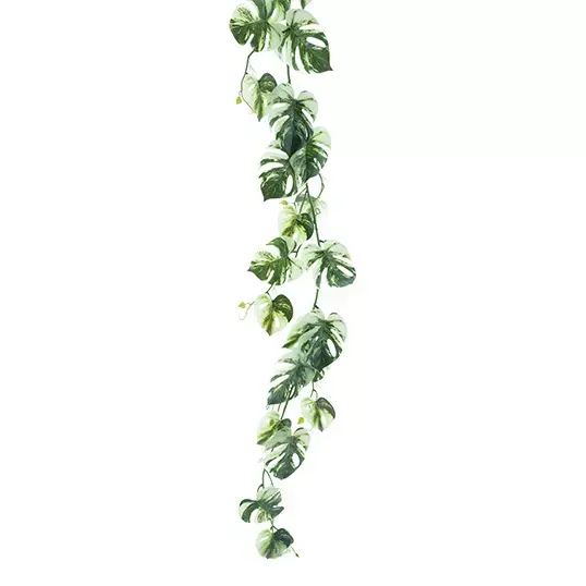 Monstera garland liv green/white 180 cm