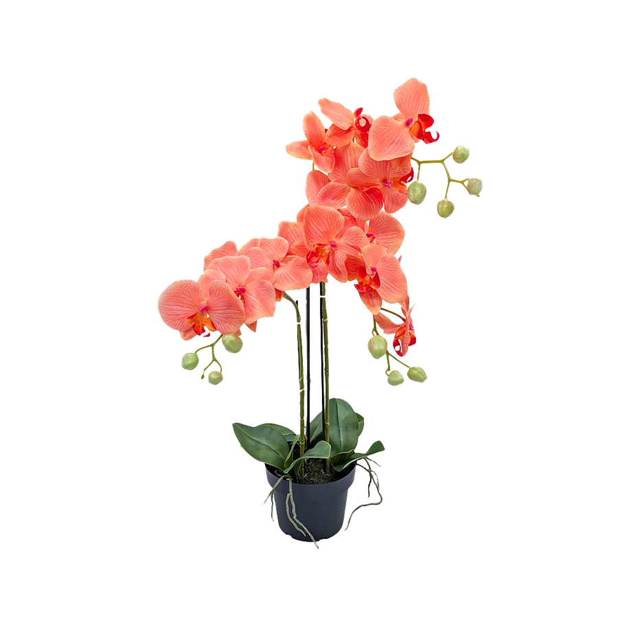 Orchidee Kunstplant 3-tak 68 cm - Oranje