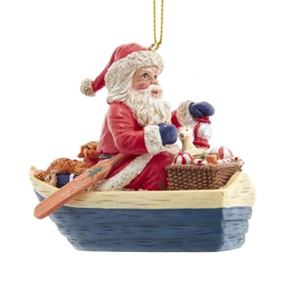 Kurt S. Adler Ornament Kerstman in Boot - 7,5 cm