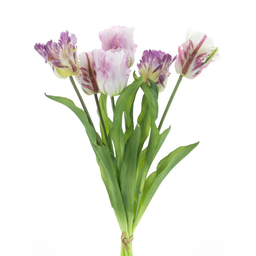 Bosje Kunst Tulpen Parrot x6 Lavender Combo - 51 cm