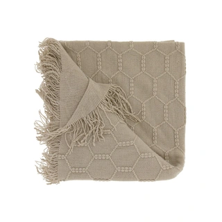 Unique Living Plaid Fee 127x152 - Latte | Tuincentrum De Boet