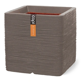 Capi Planter Vierkant Rib 30x30 cm - Taupe | De Boet