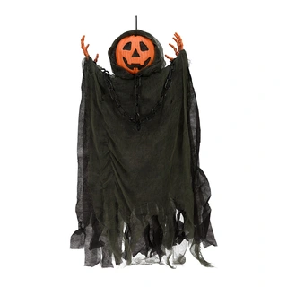 Halloween Hangdecoratie Pompoen met Cape - 64x90 cm