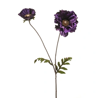 Kunstbloem Poppy Velvet Purple - 78 cm