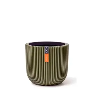 Capi Pot Bol Groove 8x6 cm - Groen | Tuincentrum De Boet