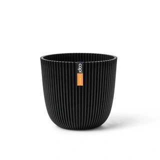 Capi Pot Bol Groove 25x23 cm - Zwart - afbeelding 1