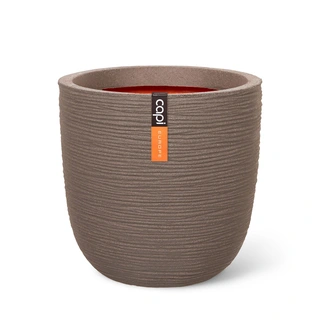 Capi Pot Bol Rib ∅43x41 cm - Warm Taupe | De Boet