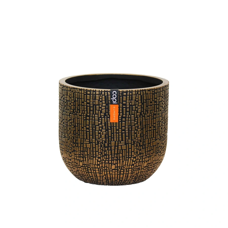 Capi Pot Bol Skin 17x15 cm - Zwart Goud