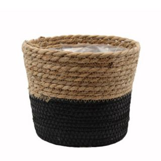 Pot Seagrass Natural/Black - Ø18x15 cm