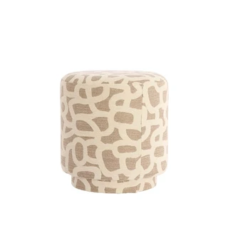 Light & Living Poef Davonte Taupe/Beige - Ø40x44 cm