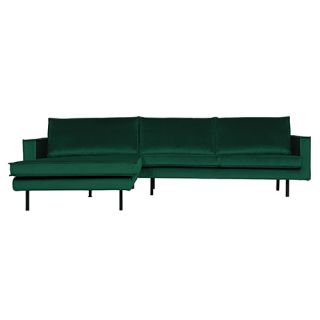 BePureHome Rodeo Chaise Longue Links Velvet Green Forest - afbeelding 1