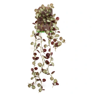 Kunsttak Saxifraga Hanging Bush Green/Burgundy - 85 cm