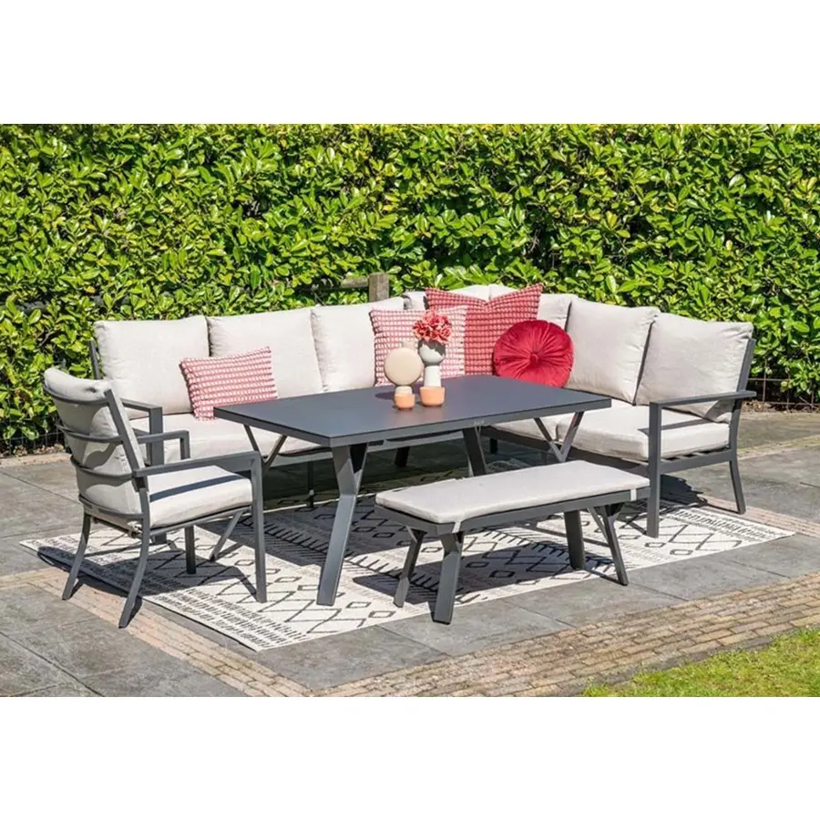 Garden Impressions Sergio Lounge Diningset Recht - Desert Sand - afbeelding 3