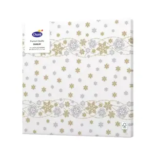 Duni Servetten Snow Glitter White  - 40x40 cm