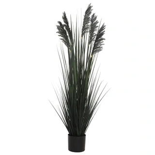 Kunstplant Siergras in Pot Zwart - 122 cm