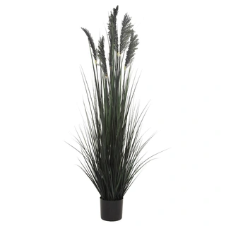 Kunstplant Siergras in Pot Zwart - 152 cm