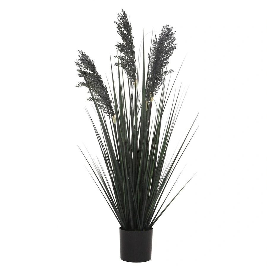 Kunstplant Siergras in Pot Zwart - 92 cm