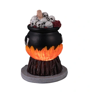 Lemax Skull Stew Cauldron