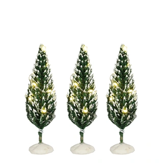 Luville Snowy Conifer Lighted 3 st. - h10,5 cm