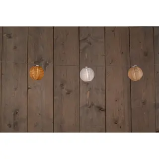 Anna's Collection Solar Lampionnen 10 LED 2,5 m - Wit/Oker Geel