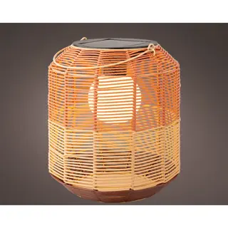 Solar Lantaarn Wicker Bruin Naturel - Ø24 cm | De Boet