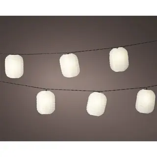 Solar Stringlights Nylon Lampionnetjes Wit - 450 | De Boet