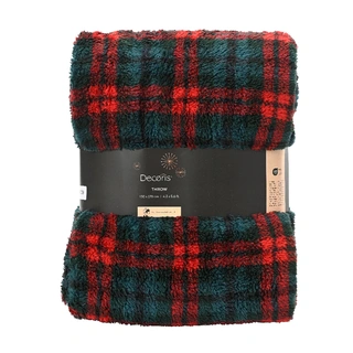 Sprei Ruitjes 130x170 - Rood/Groen  | De Boet
