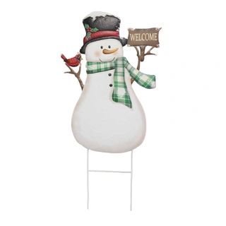 Tuinsteker Ijzer Sneeuwpop - 43x87 cm | De Boet