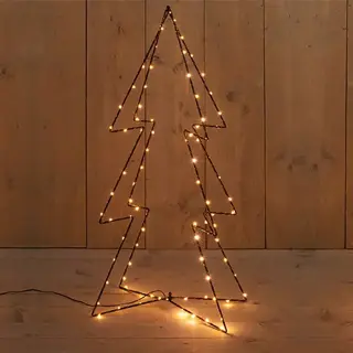 LED Kerstboom 3D Zwart/Koperdraad - 91 cm