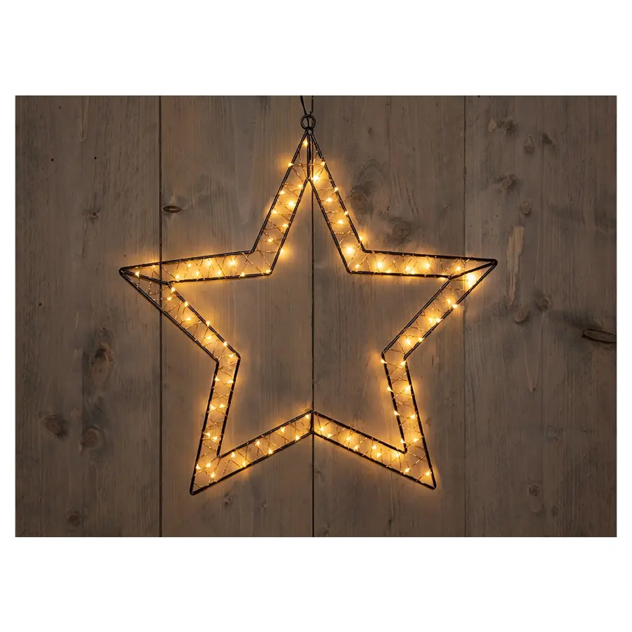 Zwarte Ster LED Klassiek Warm - 50x49,5 cm