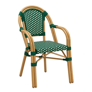 Tuin Armstoel Wicker - Ivoor/Groen | De Boet