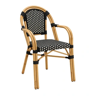 Tuin Armstoel Wicker - Ivoor/Zwart | De Boet