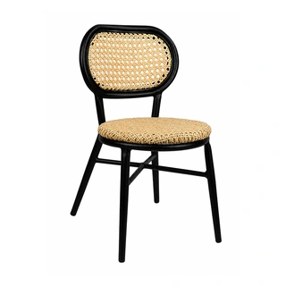 Tuinstoel Wicker - Zwart/Naturel | Tuincentrum De Boet