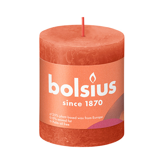 Bolsius Stompkaars Rustiek Ø6,8x8 cm - Earthy Orange