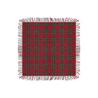 Unique Living Tafelkleed Xmas tartan 90x90 cm - red