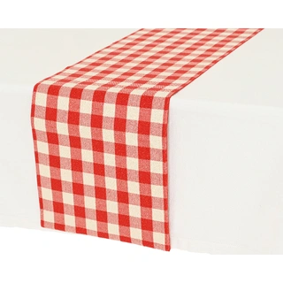 Tafelloper Kerst Geruit Rood - 150x30 cm - afbeelding 2