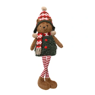 Knuffel Beertje met Kerstmuts - 68 cm