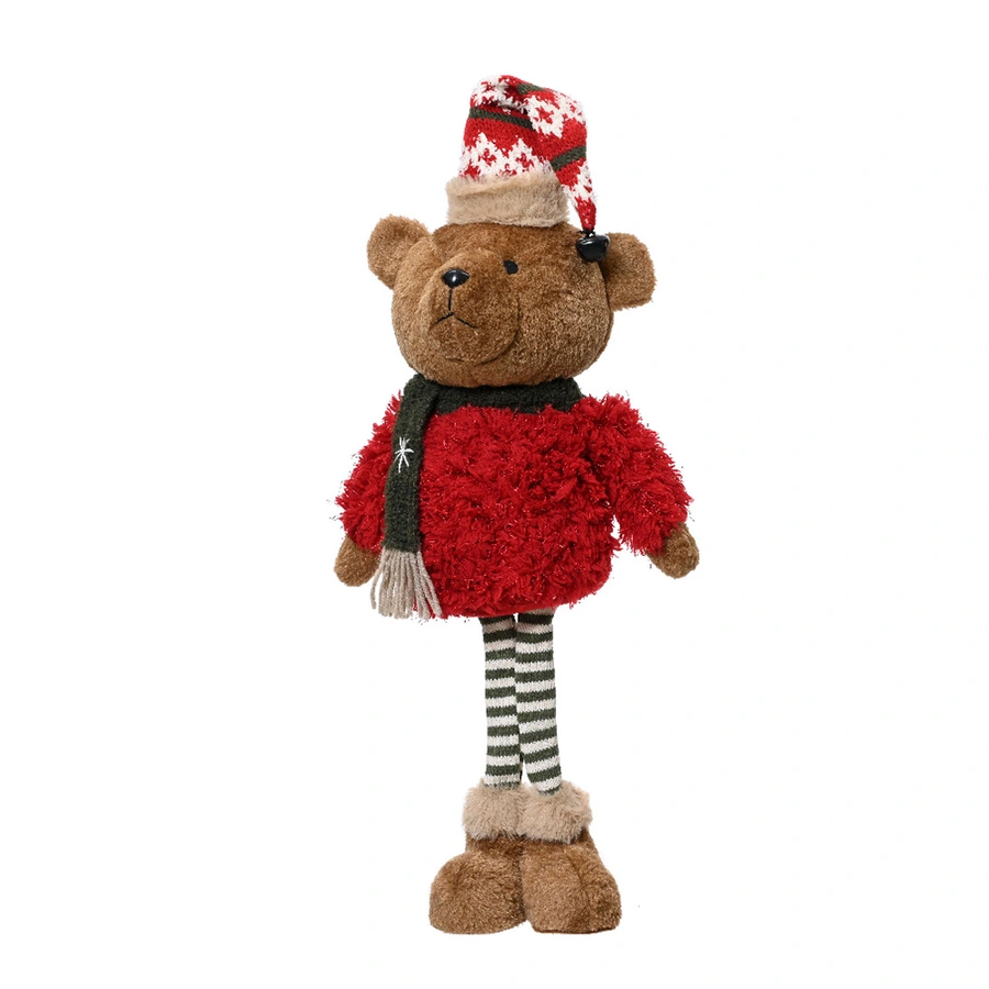 Knuffel Beertje met Kerstmuts - 54 cm