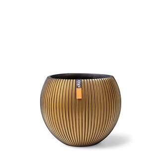 Capi Vaas Bol Groove 17x14 cm - Zwart Goud | De Boet